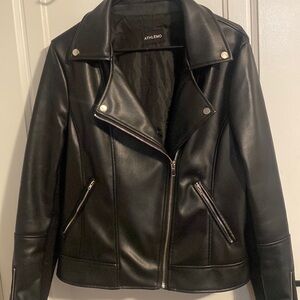 Womens Faux Leather Motorcycle Jacket
